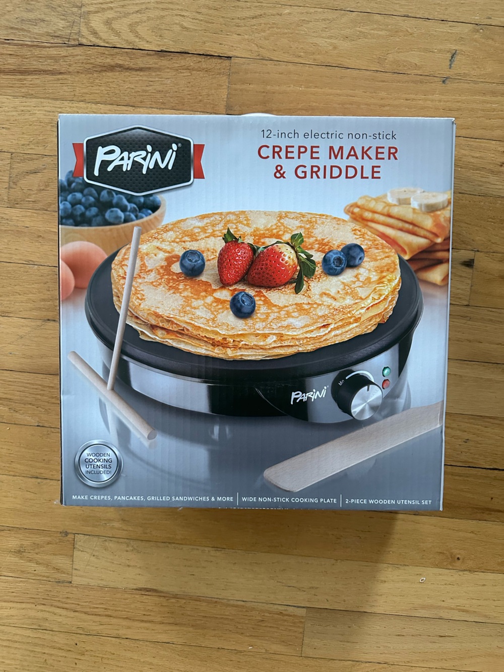 Parini 12-inch Electric Crepe Maker and Griddle Non-Stick New In Box